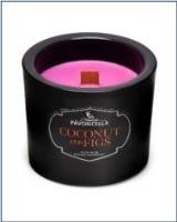Świeczka sojowa Coconut and Figs czarna 170g. Wydawca: Pavoncella. SmakLiter.pl Opakowanie Świeczka sojowa Coconut and Figs czarna 170g