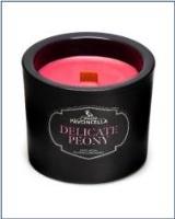 Świeczka sojowa Delicate Peony czarna 170g. Wydawca: Pavoncella. SmakLiter.pl Opakowanie Świeczka sojowa Delicate Peony czarna 170g