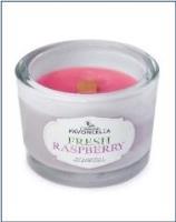 Świeczka sojowa Fresh Raspberry biała 170g. Wydawca: Pavoncella. SmakLiter.pl Opakowanie Świeczka sojowa Fresh Raspberry biała 170g