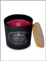 Świeczka sojowa Spring Tulip czarna 135g. Wydawca: Pavoncella. SmakLiter.pl Opakowanie Świeczka sojowa Spring Tulip czarna 135g