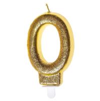 Opakowanie Świeczka urodzinowa 0 złoty brokat