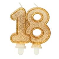 Świeczka urodzinowa '18'. Wydawca: ANTELLA. SmakLiter.pl Opakowanie Świeczka urodzinowa '18'