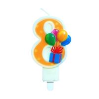 Opakowanie Świeczka urodzinowa 8 z balonami