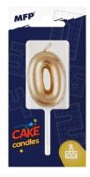 Opakowanie Świeczka złota balon cyfra 0