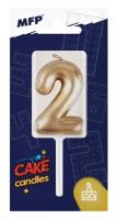 Opakowanie Świeczka złota balon cyfra 2