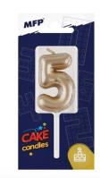 Opakowanie Świeczka złota balon cyfra 5