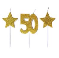 Opakowanie Świeczki urodzinowe 50 z gwiazdkami