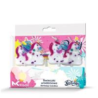 Opakowanie Świeczki urodzinowe 5cm 5szt Jednorożce z tęczą