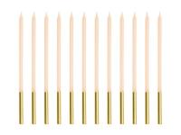 Opakowanie Świeczki urodzinowe gładkie beżowe 14cm 12szt