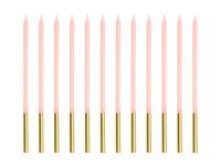 Opakowanie Świeczki urodzinowe gładkie różowe 14cm 12szt