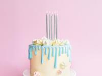 Opakowanie Świeczki urodzinowe gładkie srebrne 12,5cm 12szt