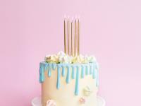 Opakowanie Świeczki urodzinowe gładkie złote 12,5cm 12szt