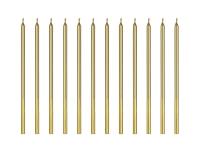 Opakowanie Świeczki urodzinowe gładkie złote 14cm 12szt