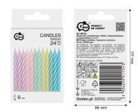 Opakowanie Świeczki urodzinowe makaronikowe 6cm 24szt