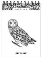 Szkicownik A5/60K na spirali - Sowa. Wydawca: Narcissus. SmakLiter.pl Opakowanie Szkicownik A5/60K na spirali - Sowa