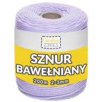 Sznurek do makramy bawełniany 3mmx200m fioletowy. Wydawca: Creative Deco. SmakLiter.pl Opakowanie Sznurek do makramy bawełniany 3mmx200m fioletowy