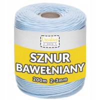 Sznurek do makramy bawełniany 3mmx200m niebieski. Wydawca: Creative Deco. SmakLiter.pl Opakowanie Sznurek do makramy bawełniany 3mmx200m niebieski