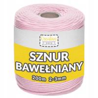 Sznurek do makramy bawełniany 3mmx200m różowy. Wydawca: Creative Deco. SmakLiter.pl Opakowanie Sznurek do makramy bawełniany 3mmx200m różowy