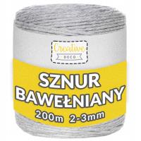 Sznurek do makramy bawełniany 3mmx200m szary. Wydawca: Creative Deco. SmakLiter.pl Opakowanie Sznurek do makramy bawełniany 3mmx200m szary