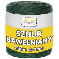 Sznurek do makramy bawełniany 3mmx200m zielony. Wydawca: Creative Deco. SmakLiter.pl Opakowanie Sznurek do makramy bawełniany 3mmx200m zielony