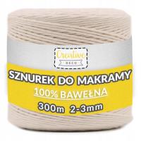 Sznurek do makramy bawełniany 3mmx300m beżowy. Wydawca: Creative Deco. SmakLiter.pl Opakowanie Sznurek do makramy bawełniany 3mmx300m beżowy