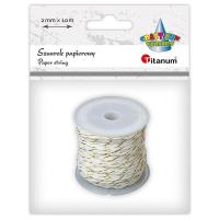 Opakowanie Sznurek papierowy 2mm 10m biało-złoty