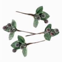 Opakowanie Szronione gałązki z jagodami bordo 4szt