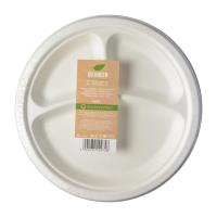 Opakowanie Talerze trójdzielne trzcina cukrowa 23cm 6szt