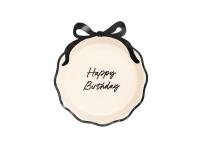 Opakowanie Talerzyki Happy Birthday z kokardką 24cm 6szt