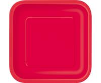 Opakowanie Talerzyki papierowe czerwone 18cm 16szt