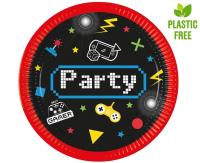 Opakowanie Talerzyki papierowe Gaming Party 23cm 8szt
