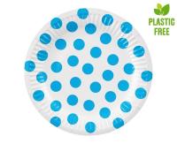 Opakowanie Talerzyki papierowe Groszki błękitne 18cm 6szt