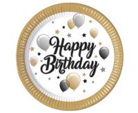 Opakowanie Talerzyki papierowe Happy Birthday 23cm 8szt