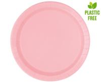Opakowanie Talerzyki papierowe jasnoróżowe 23cm 8szt