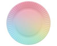 Opakowanie Talerzyki papierowe tęczowe 18cm 6szt