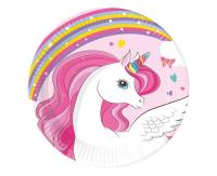 Opakowanie Talerzyki papierowe Unicorn Rainbow 20cm 8szt