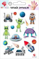 Tartuaże zmywalne dla dzieci Kosmos. Wydawca: All4Kids. SmakLiter.pl Opakowanie Tartuaże zmywalne dla dzieci Kosmos