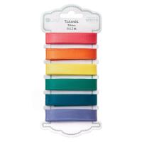 Tasiemki satynowe Brights 6 x 2m. Wydawca: DP CRAFT. SmakLiter.pl Opakowanie Tasiemki satynowe Brights 6 x 2m