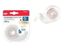 Taśma biurowa przezroczysta 19mmx30m z podajnikiem. Wydawca: MP Main Paper. SmakLiter.pl Opakowanie Taśma biurowa przezroczysta 19mmx30m z podajnikiem