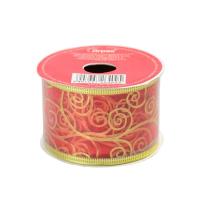 Opakowanie Taśma dekoracyjna na szpuli szeroka czerwona