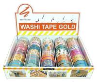 Taśma ozdobna Washi Tape Gold (25szt). Wydawca: Narcissus. SmakLiter.pl Opakowanie Taśma ozdobna Washi Tape Gold (25szt)