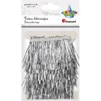 Opakowanie Taśma z frędzlami plastikowymi 40mm 1m srebrna