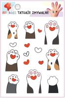 Tatuaże zmywalne dla dzieci Kocie łapki. Wydawca: All4Kids. SmakLiter.pl Opakowanie Tatuaże zmywalne dla dzieci Kocie łapki