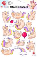 Tatuaże zmywalne dla dzieci Kotki jednorożce. Wydawca: All4Kids. SmakLiter.pl Opakowanie Tatuaże zmywalne dla dzieci Kotki jednorożce