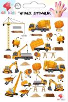 Tatuaże zmywalne dla dzieci Maszyny budowlane. Wydawca: All4Kids. SmakLiter.pl Opakowanie Tatuaże zmywalne dla dzieci Maszyny budowlane
