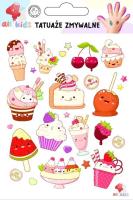 Tatuaże zmywalne dla dzieci Słodkie ciasteczka. Wydawca: All4Kids. SmakLiter.pl Opakowanie Tatuaże zmywalne dla dzieci Słodkie ciasteczka