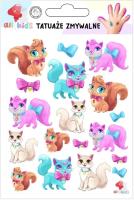 Tatuaże zmywalne dla dzieci Wesołe kotki. Wydawca: All4Kids. SmakLiter.pl Opakowanie Tatuaże zmywalne dla dzieci Wesołe kotki