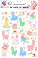 Tatuaże zmywalne dla dzieci Wesołe lamy. Wydawca: All4Kids. SmakLiter.pl Opakowanie Tatuaże zmywalne dla dzieci Wesołe lamy