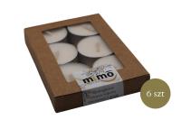 Tealight z wosku sojowego bezzapachowe 14g 6szt. Wydawca: MiMoCandles. SmakLiter.pl Opakowanie Tealight z wosku sojowego bezzapachowe 14g 6szt