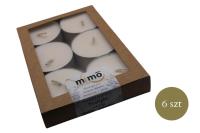 Tealight z wosku sojowego bezzapachowe 45g 6szt. Wydawca: MiMoCandles. SmakLiter.pl Opakowanie Tealight z wosku sojowego bezzapachowe 45g 6szt